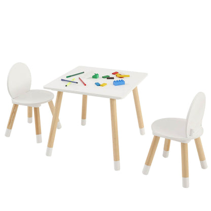 VEVOR Kids Multi-Activity Table and 2 Chairs Set - White with toys on a white background