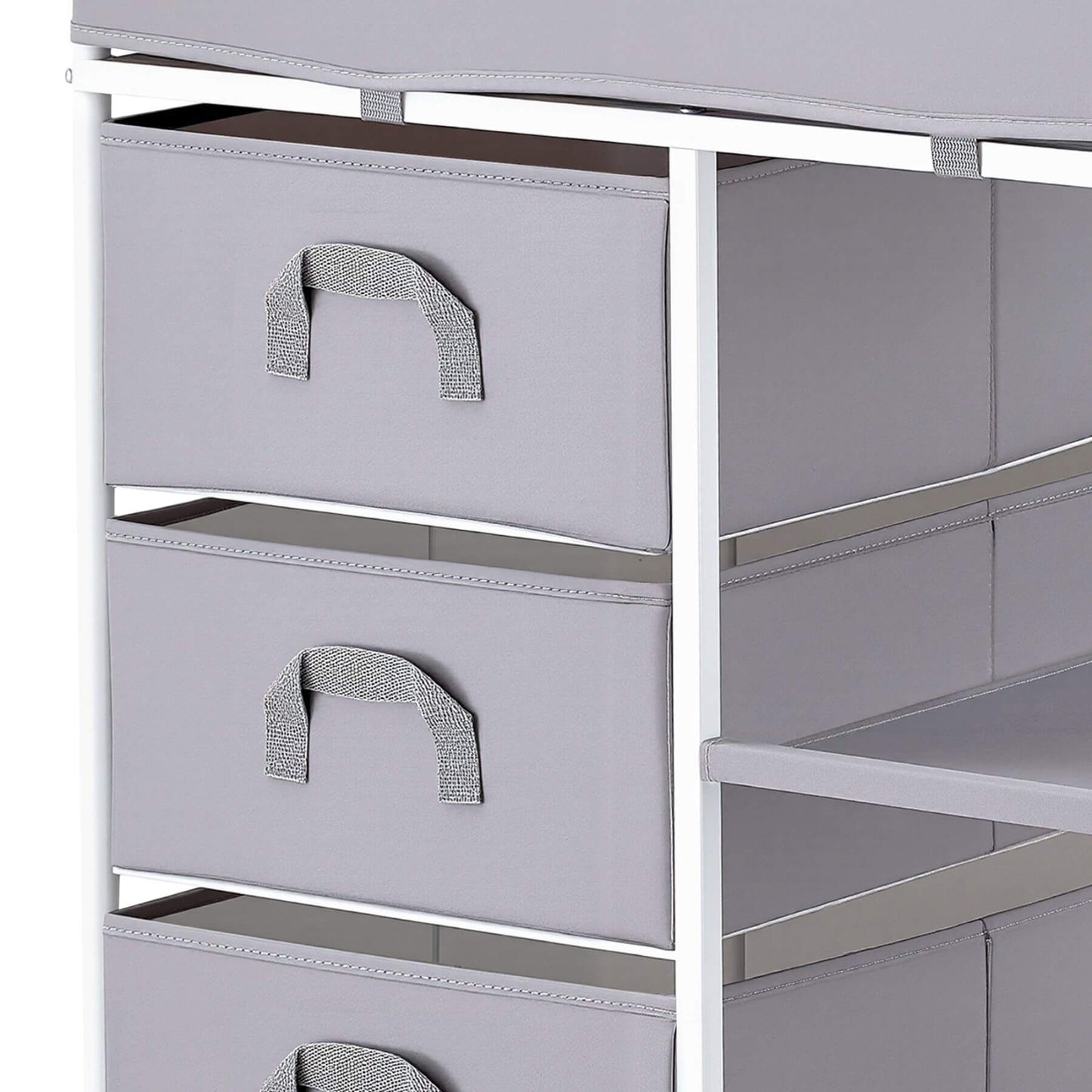Close-up of VEVOR Portable Diaper Change Station with 3 Drawers & Wheels