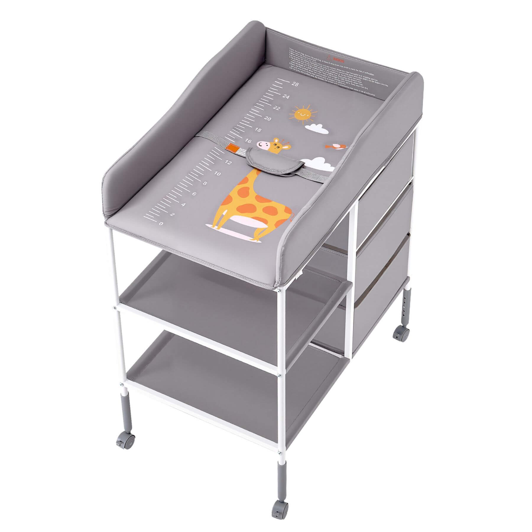 VEVOR Portable Diaper Change Station with 3 Drawers & Wheels