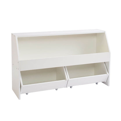 VEVOR Wooden Kids Bookshelf with Toy Storage Organizer - White