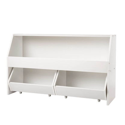 VEVOR Wooden Kids Bookshelf with Toy Storage Organizer - White