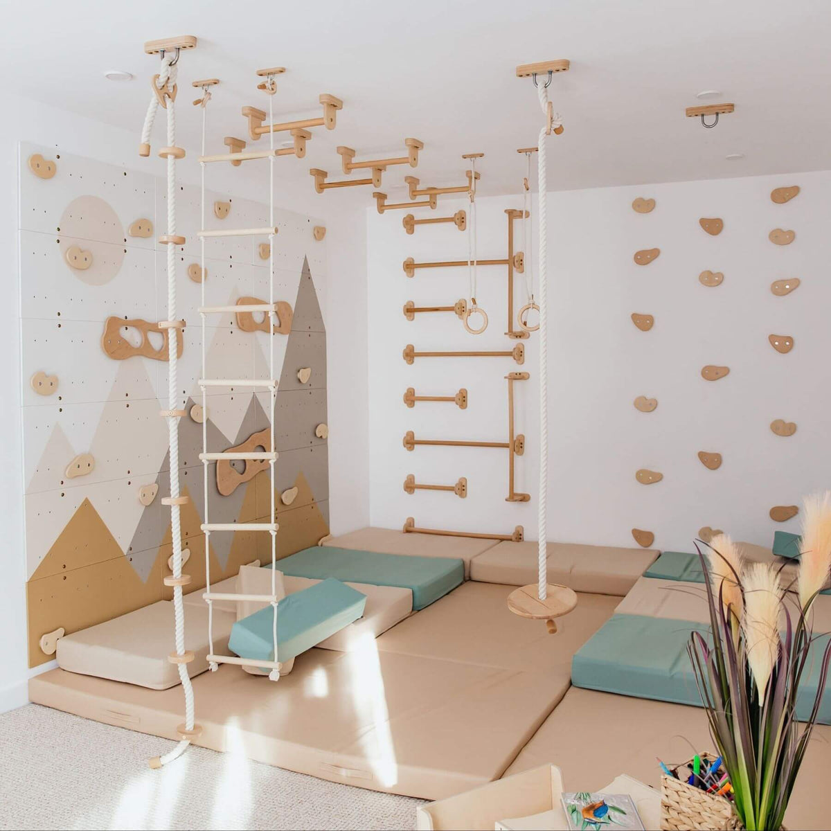 Wood and Hearts Climbing Wall Playground