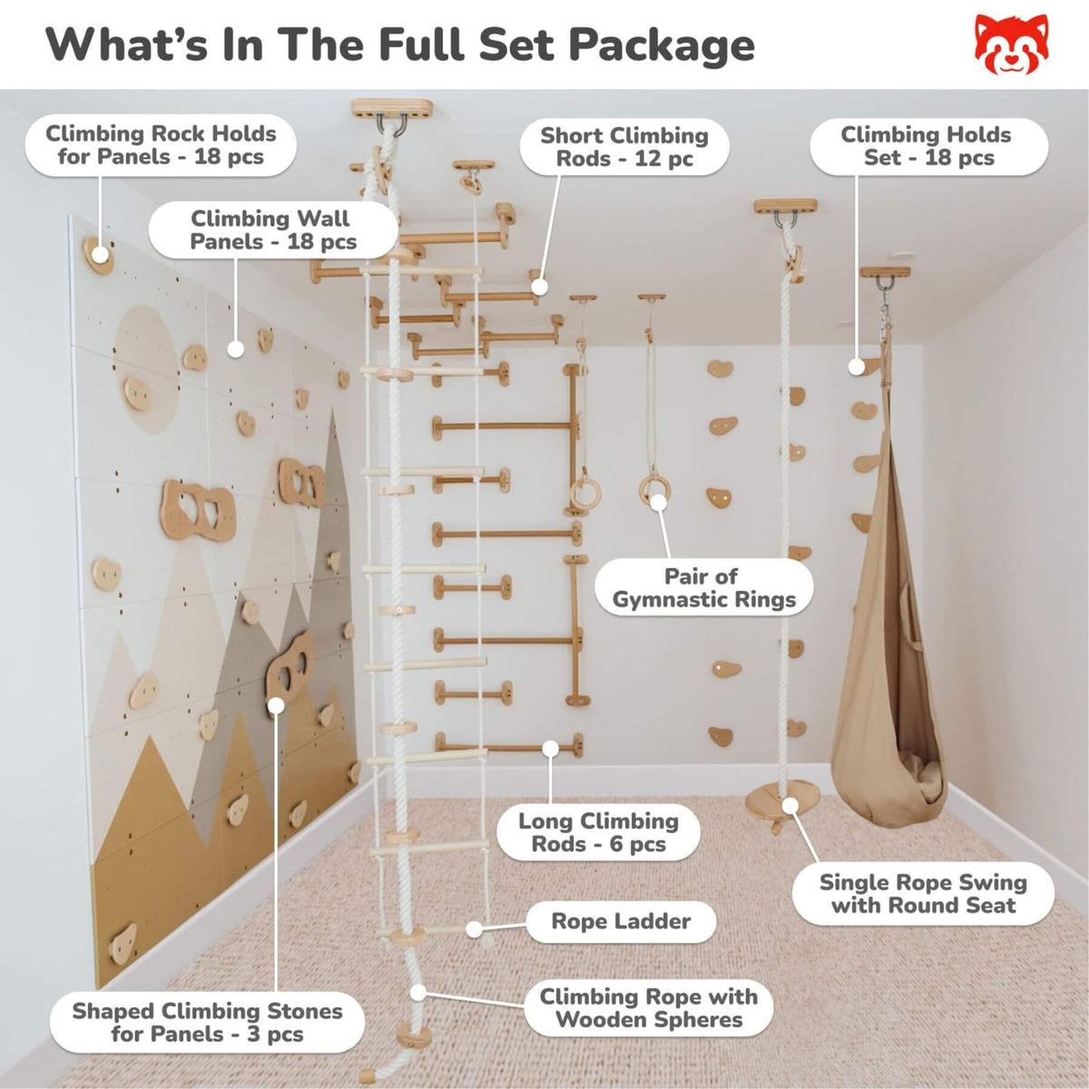 Wood and Hearts Climbing Wall Playground