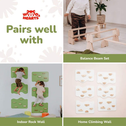 Wood and Hearts Climbing Wall Playground