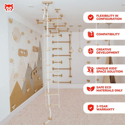 Wood and Hearts Climbing Wall Playground