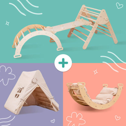 Wood and Hearts Montessori Climber with Accessories