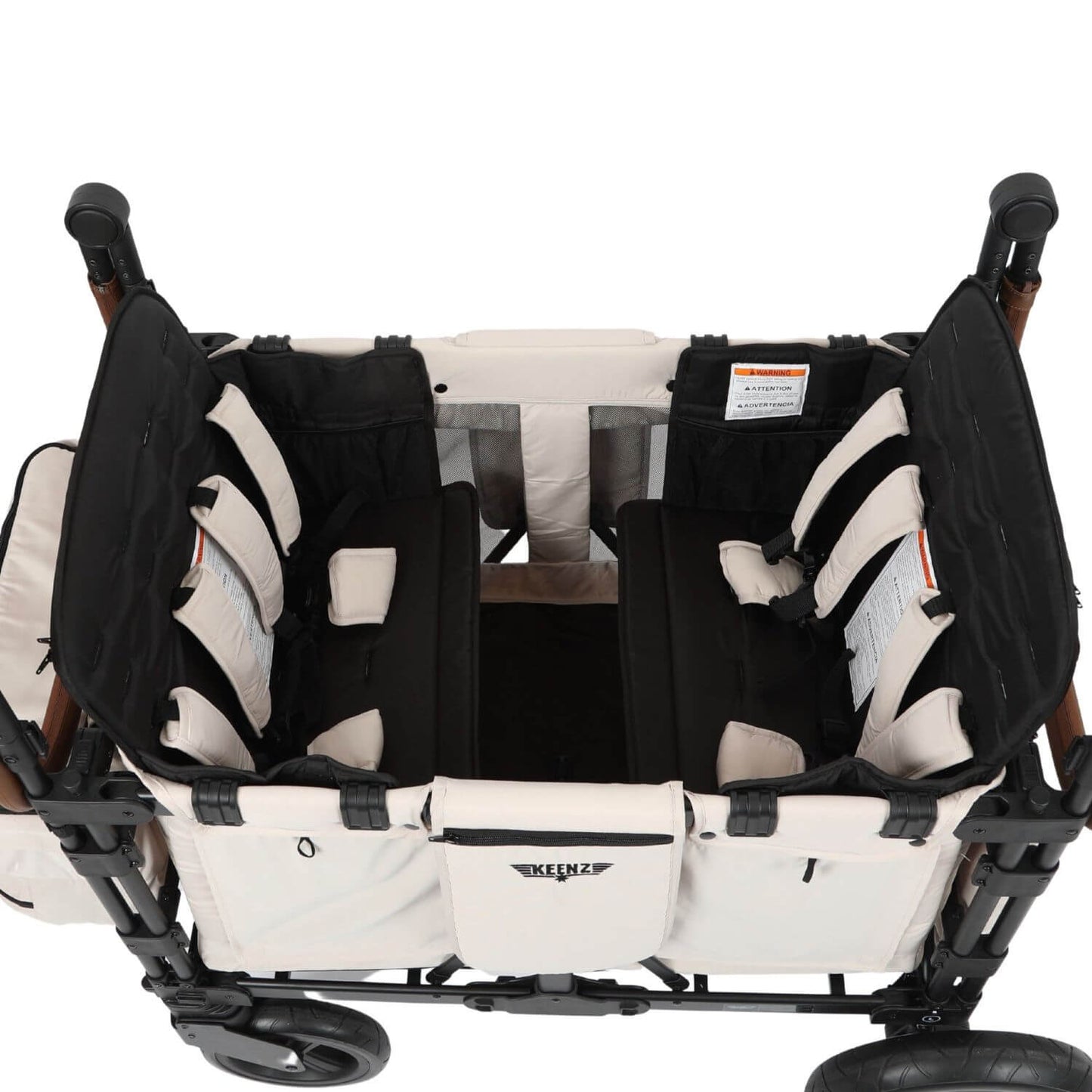 Top View of Keenz XC+ - Luxury Comfort Stroller Wagon 4 Passenger Cream