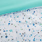 Detail View of Abby Metallic Printed and Pintucked Comforter Aqua