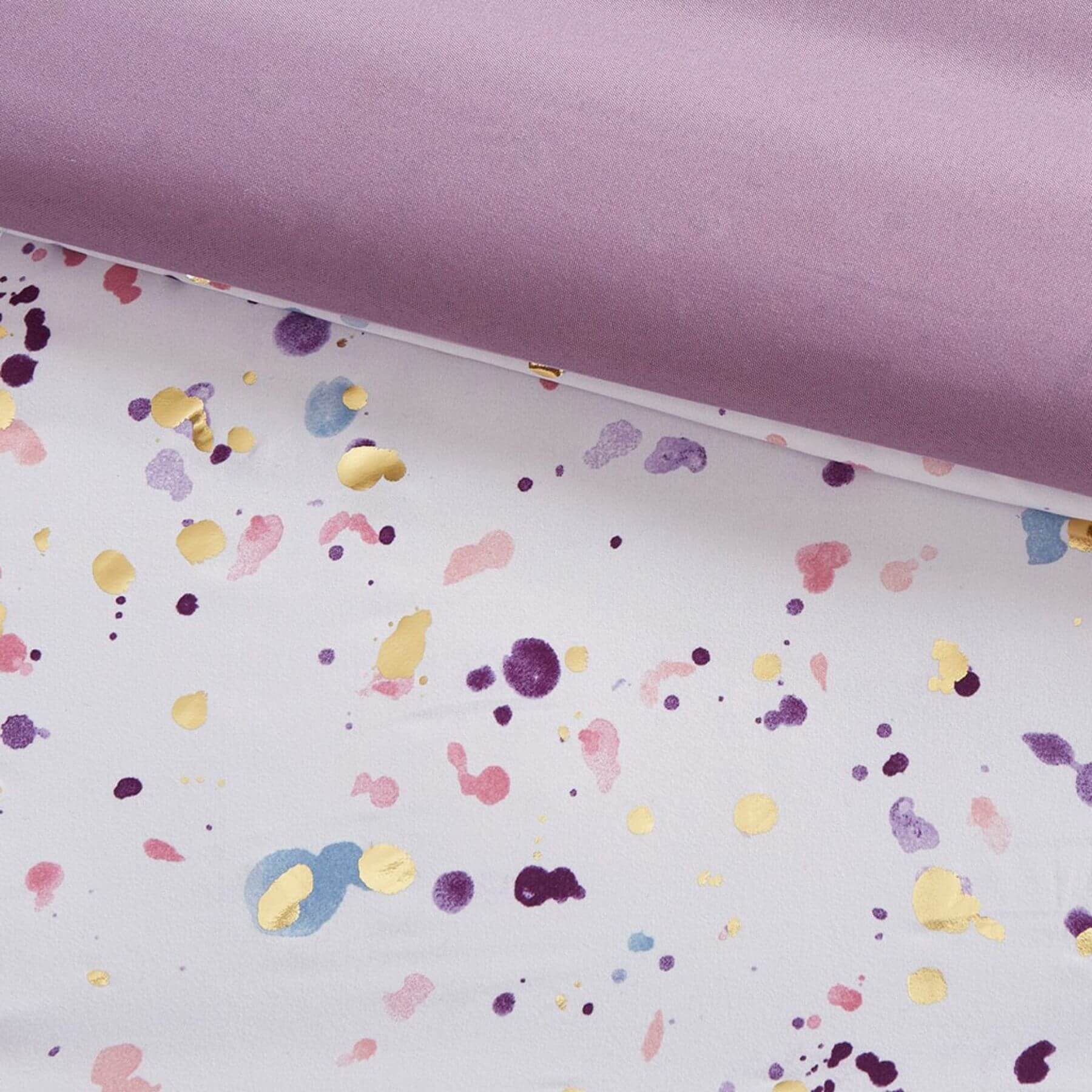 Detail View of Abby Metallic Printed and Pintucked Comforter Plum