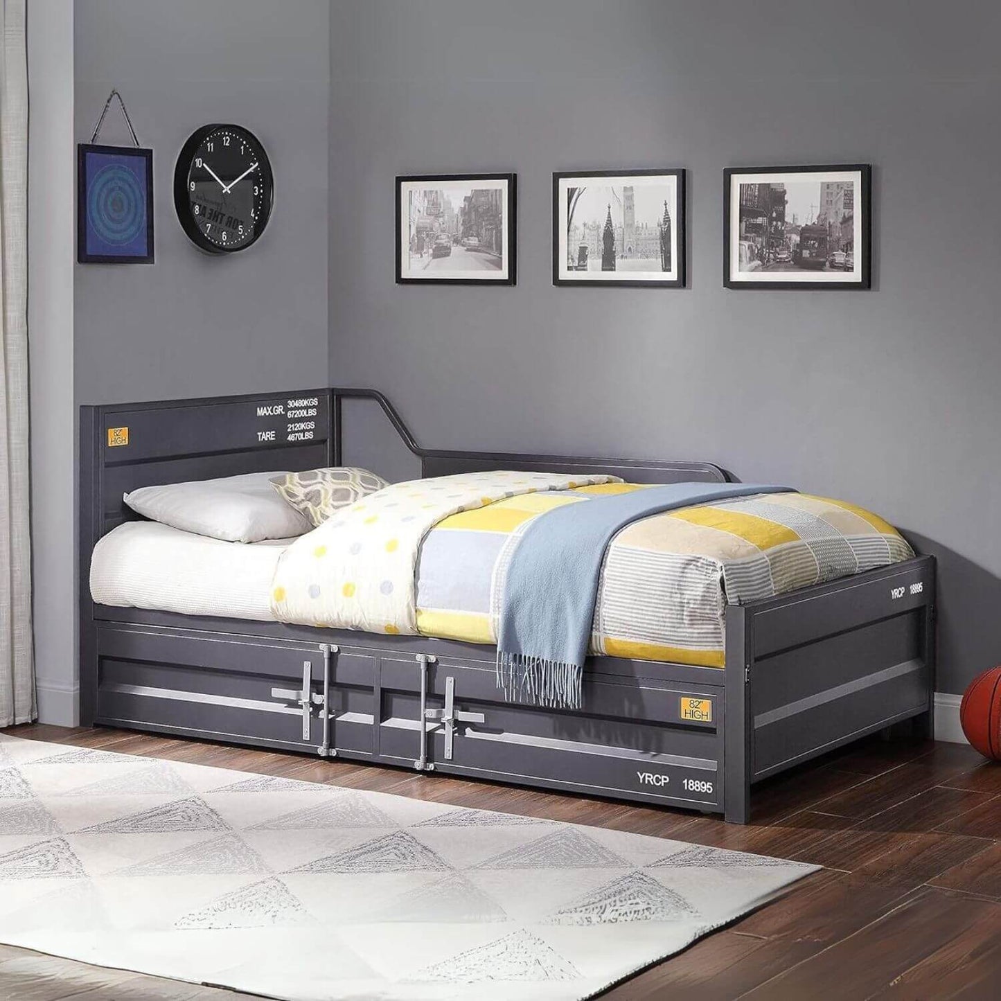 ACME Cargo Twin Daybed & Trundle in Gunmetal - Lifestyle