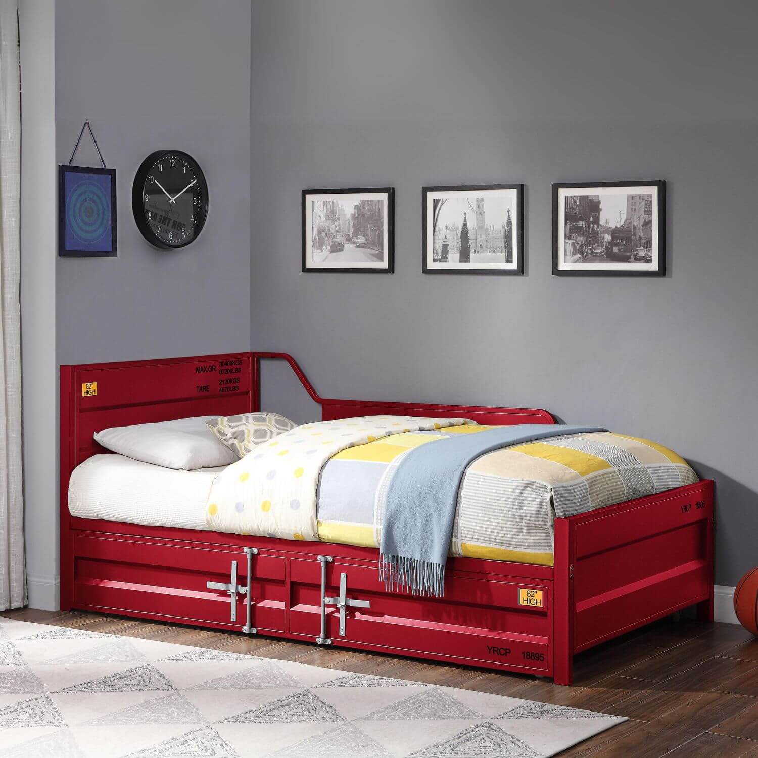 ACME Cargo Twin Daybed & Trundle in Red - Lifestyle