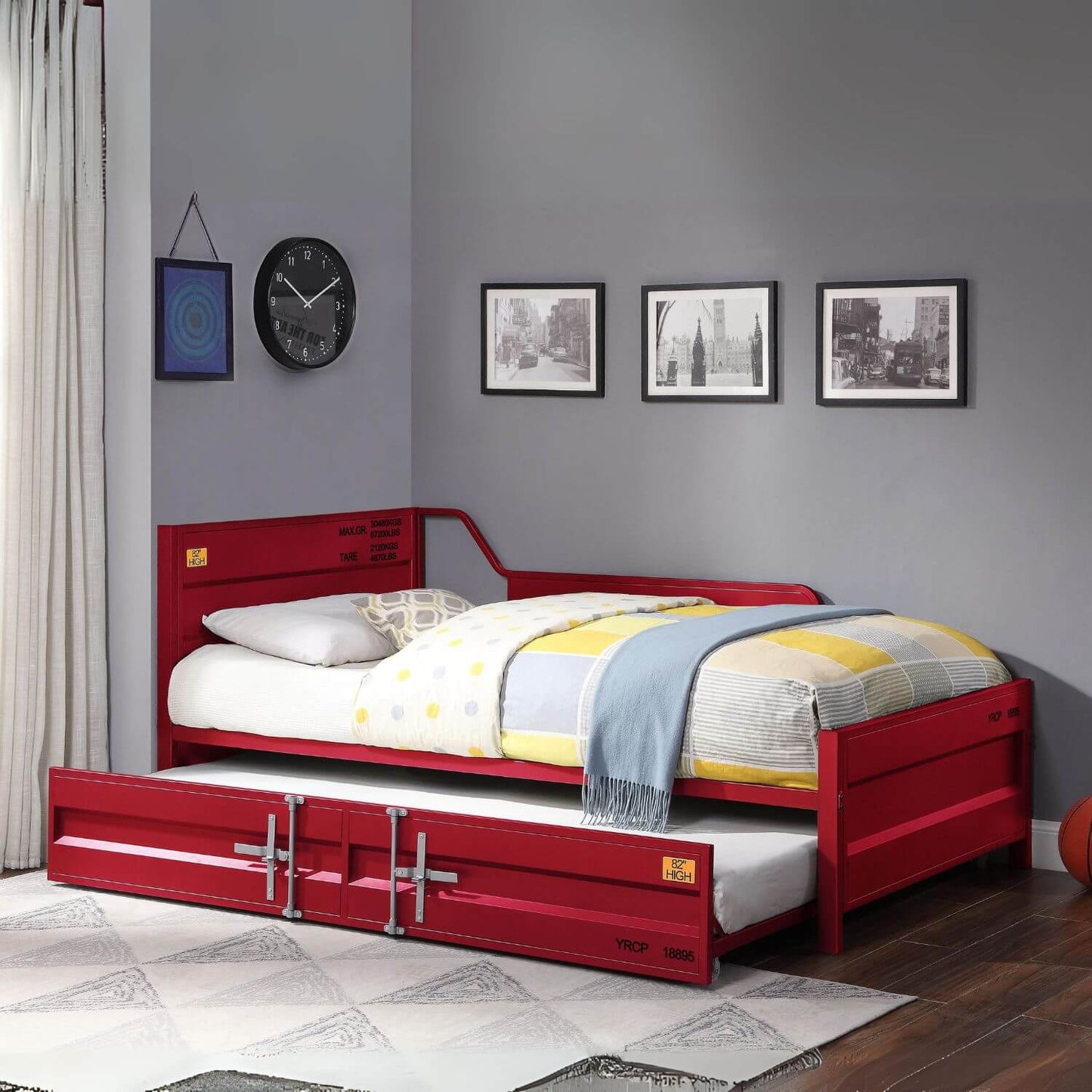 ACME Cargo Twin Daybed & Trundle in Red - Lifestyle