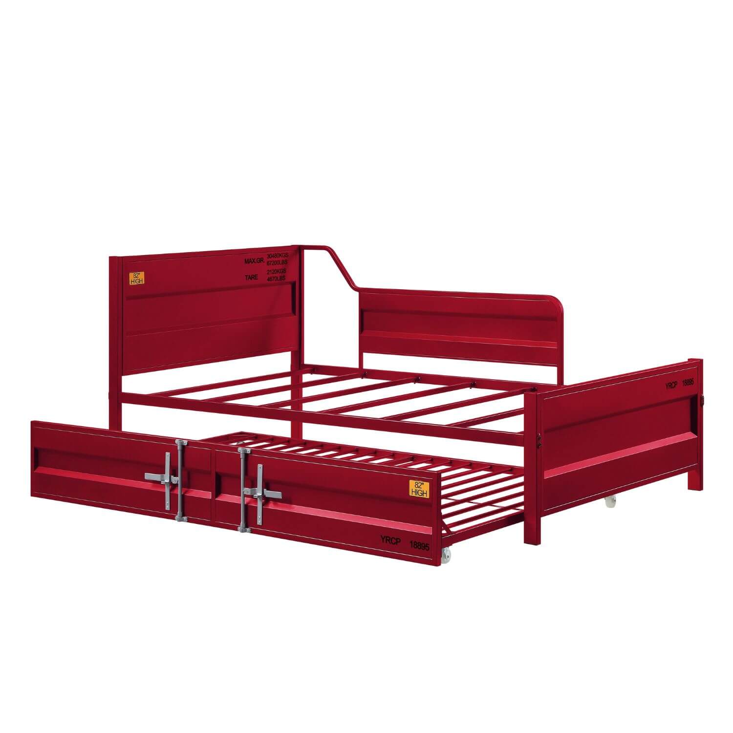 ACME Cargo Twin Daybed & Trundle in Red - Open