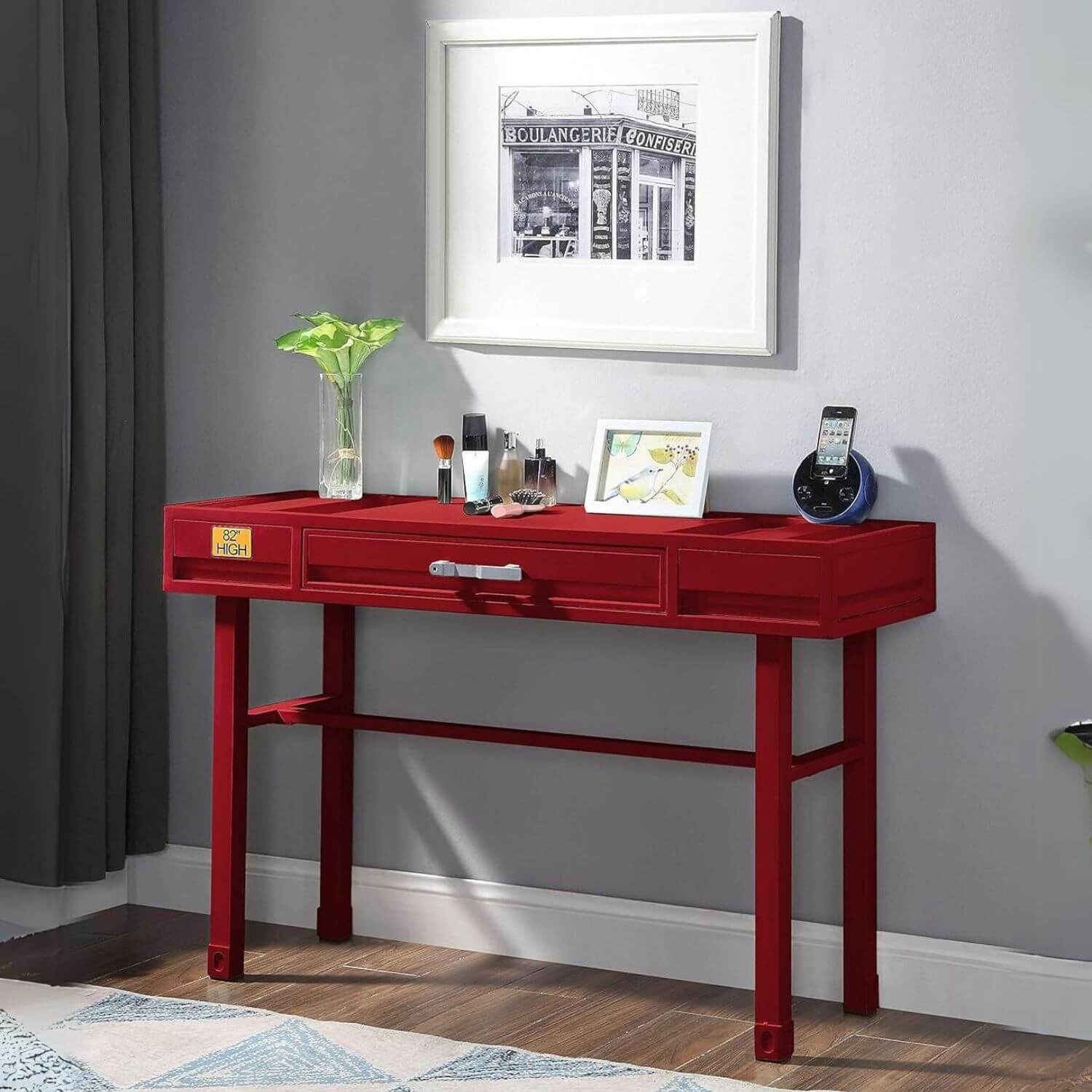 ACME Cargo Vanity Desk in Red - Lifestyle