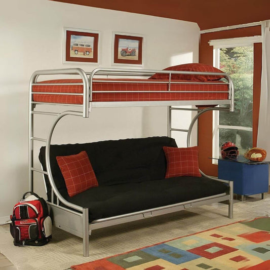 ACME Eclipse Twin/Full/Futon Bunk Bed in Silver - Lifestyle