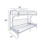 ACME Eclipse Twin/Full/Futon Bunk Bed in White - Dimensions