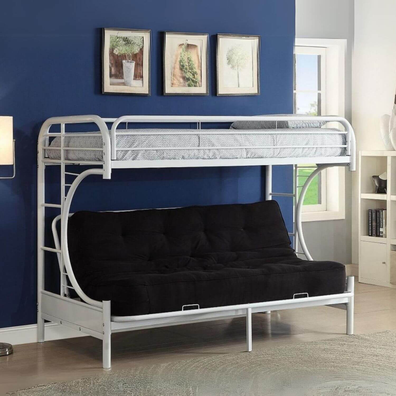 ACME Eclipse Twin/Full/Futon Bunk Bed in White - Lifestyle