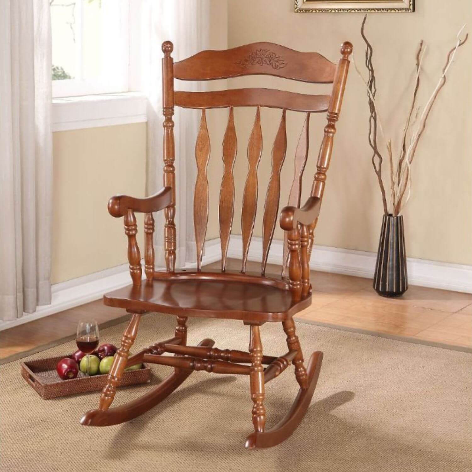 ACME Kloris Rocking Chair in Dark Walnut - Lifestyle