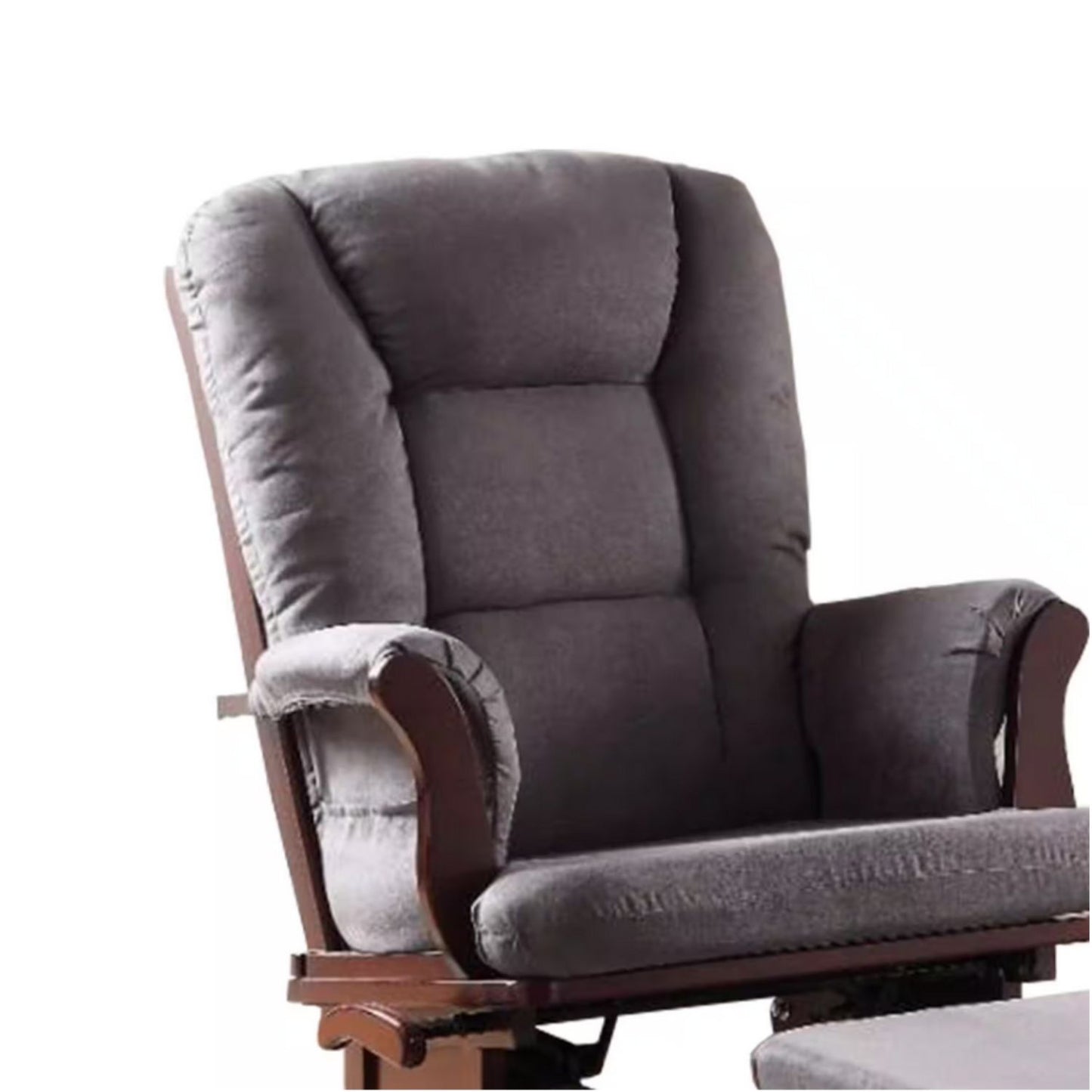 Benzara Aeron Glider with Ottoman Set | Gray and Brown