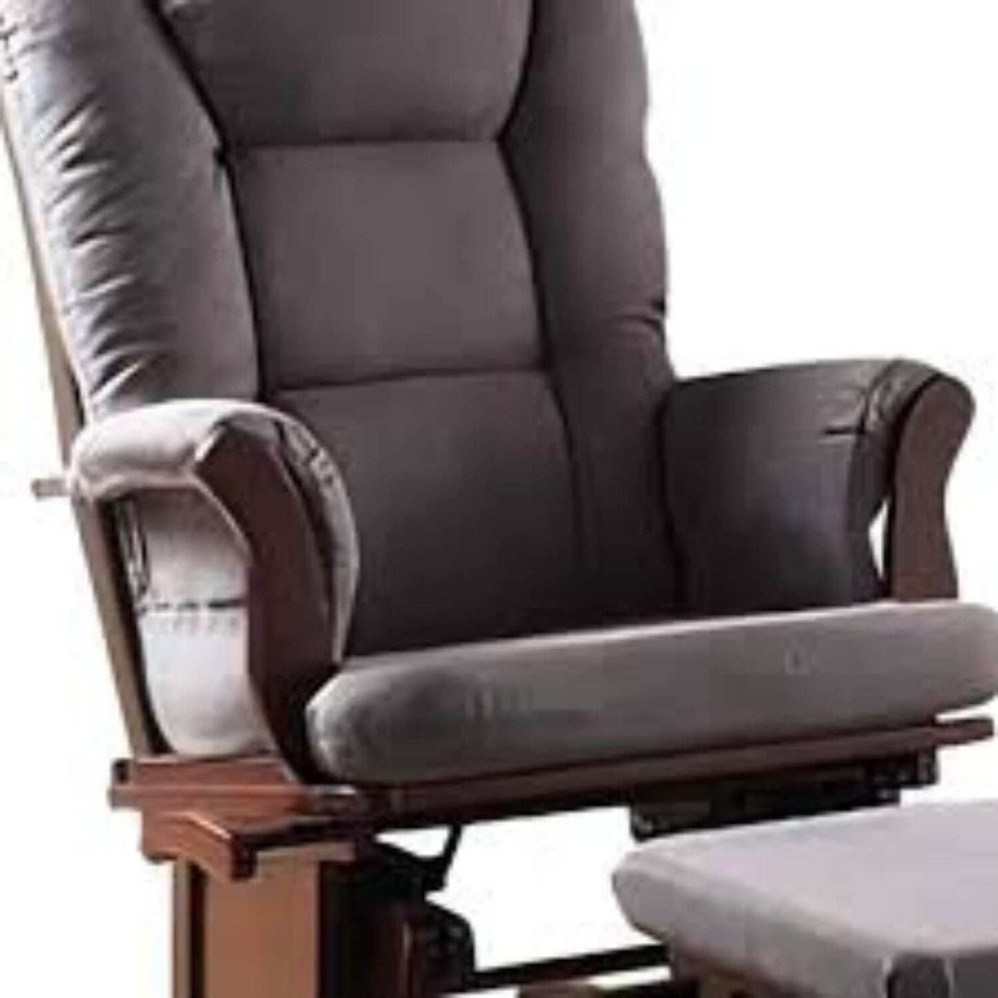 Benzara Aeron Glider with Ottoman Set | Gray and Brown