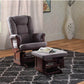 Benzara Aeron Glider with Ottoman Set | Gray and Brown