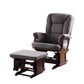 ACME Aeron Glider Chair with Ottoman Set, Gray & Cherry