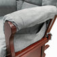 Detail View of ACME Aeron Glider Chair with Ottoman Set, Gray & Cherry