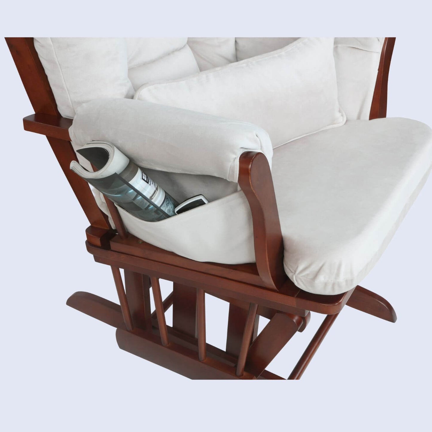 AFG Alice Glider Chair and Ottoman in Espresso w/ Pillow | GL7226E