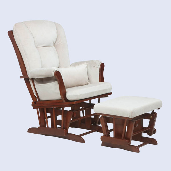 AFG Alice Glider Chair and Ottoman Espresso without Pillow | GL7236E
