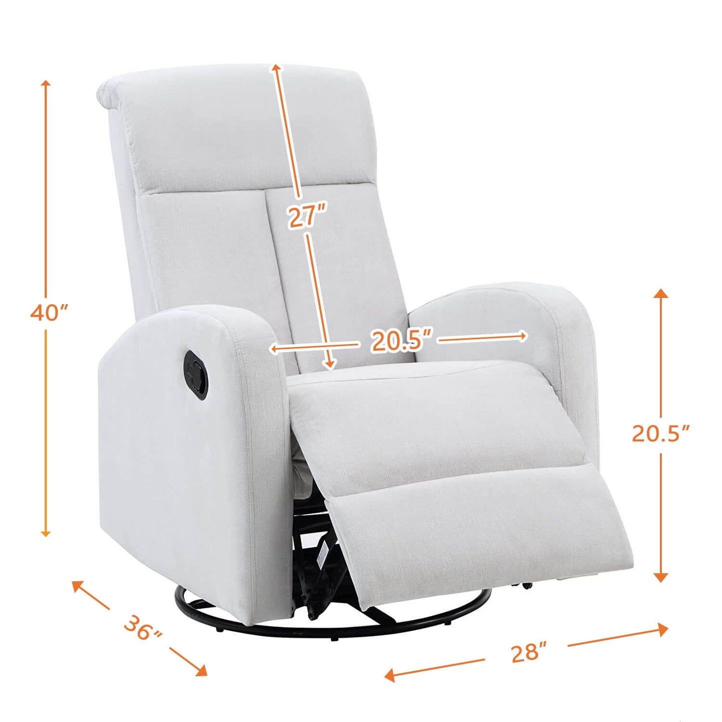AFG Amber Nursery Swivel Glider Recliner | Gray Suede