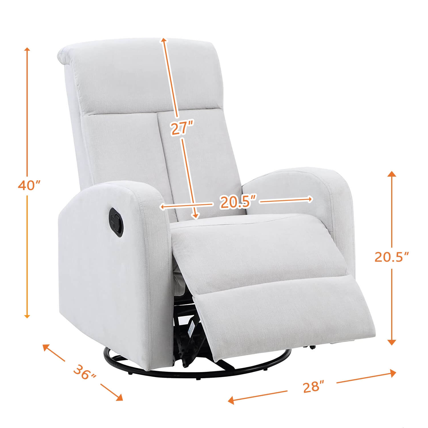 AFG Amber Nursery Swivel Glider Recliner | Gray Suede