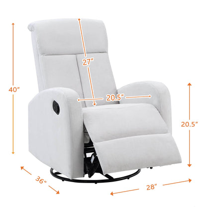 AFG Amber Nursery Swivel Glider Recliner | Gray Suede