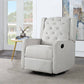 AFG Ava Gray Suede Fabric Upholstery Nursery Swivel Glider Recliner, Easy-to-pull Reclining Mechanism