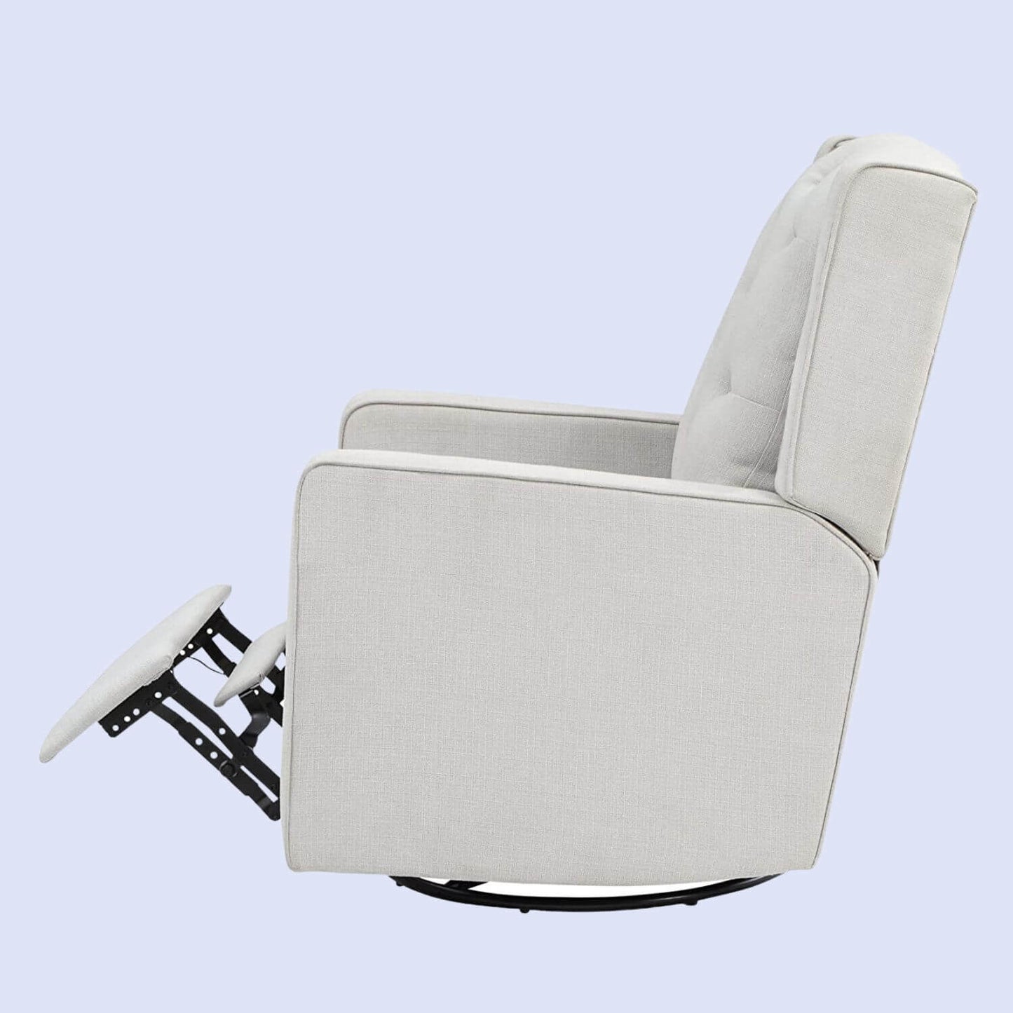 AFG Ava Gray Suede Fabric Upholstery Nursery Swivel Glider Recliner, Easy-to-pull Reclining Mechanism