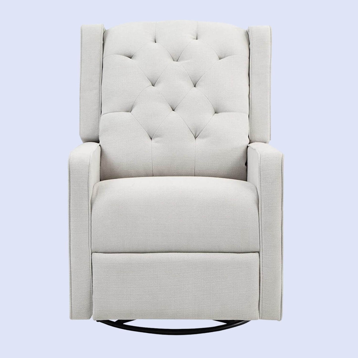 AFG Ava Gray Suede Fabric Upholstery Nursery Swivel Glider Recliner, Easy-to-pull Reclining Mechanism