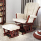 AFG Sleigh Glider Chair and Ottoman Espresso w/ Beige Cushion | GL7126E