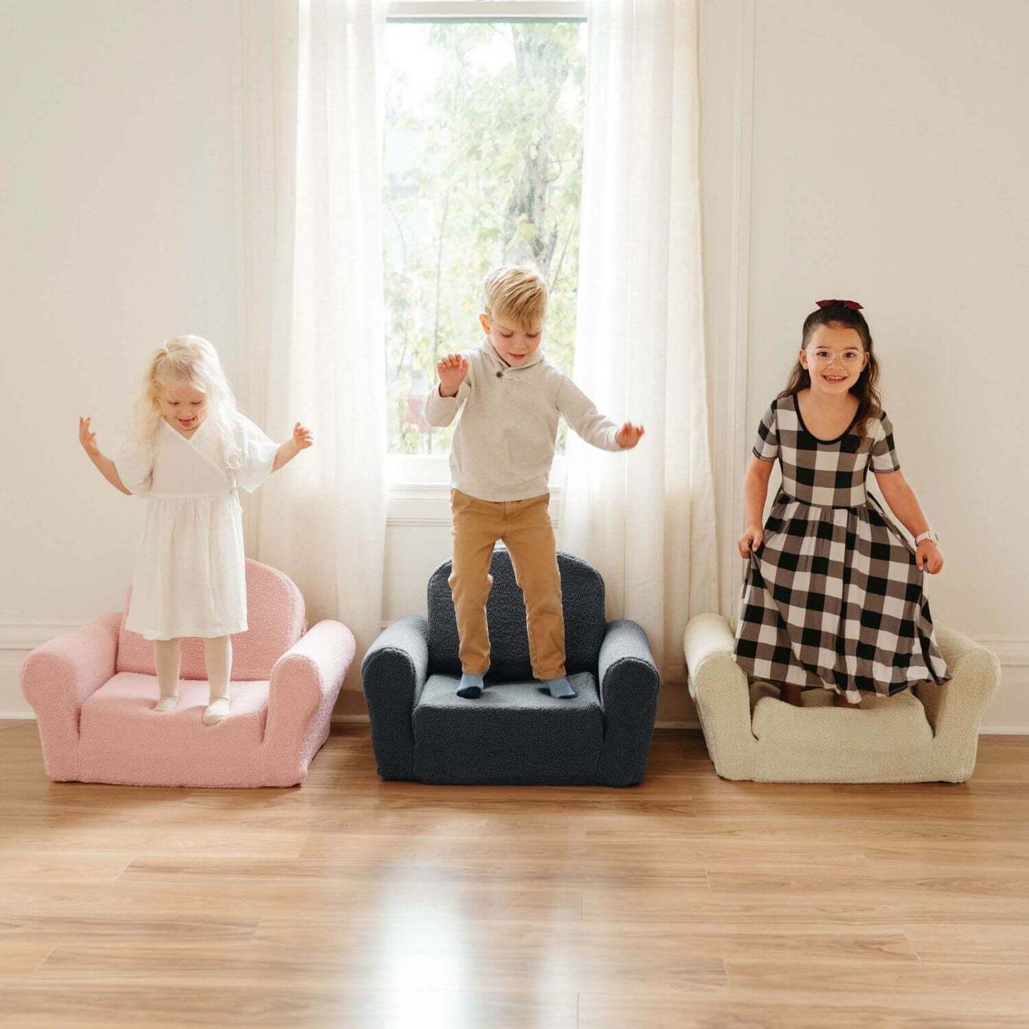 Kids Standing on Tiny Land® Afternoon Couchs