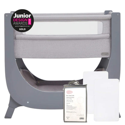 Shnuggle Air Lite Bedside Crib Grey