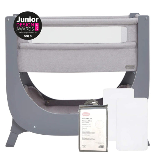 Shnuggle Air Lite Bedside Crib Grey