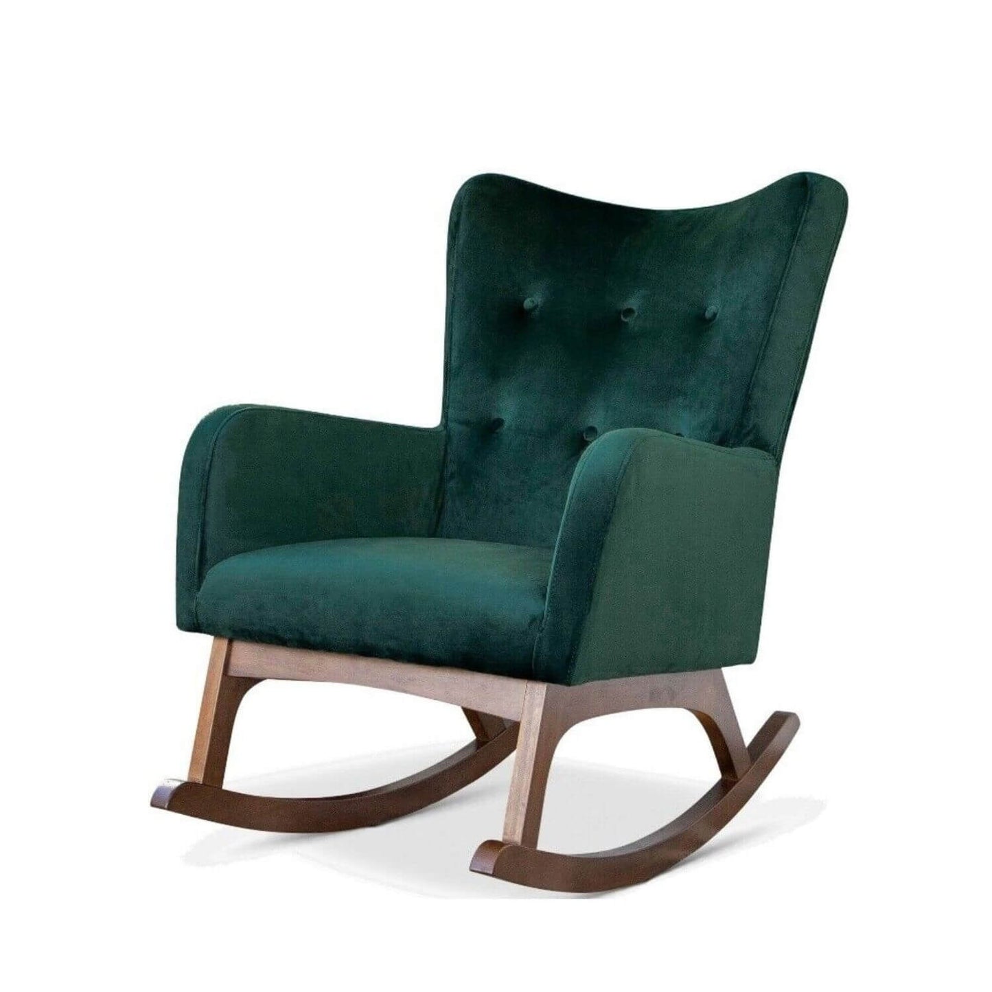 Ashcroft Alexa Green Velvet Fabric Nursery Rocking Chair