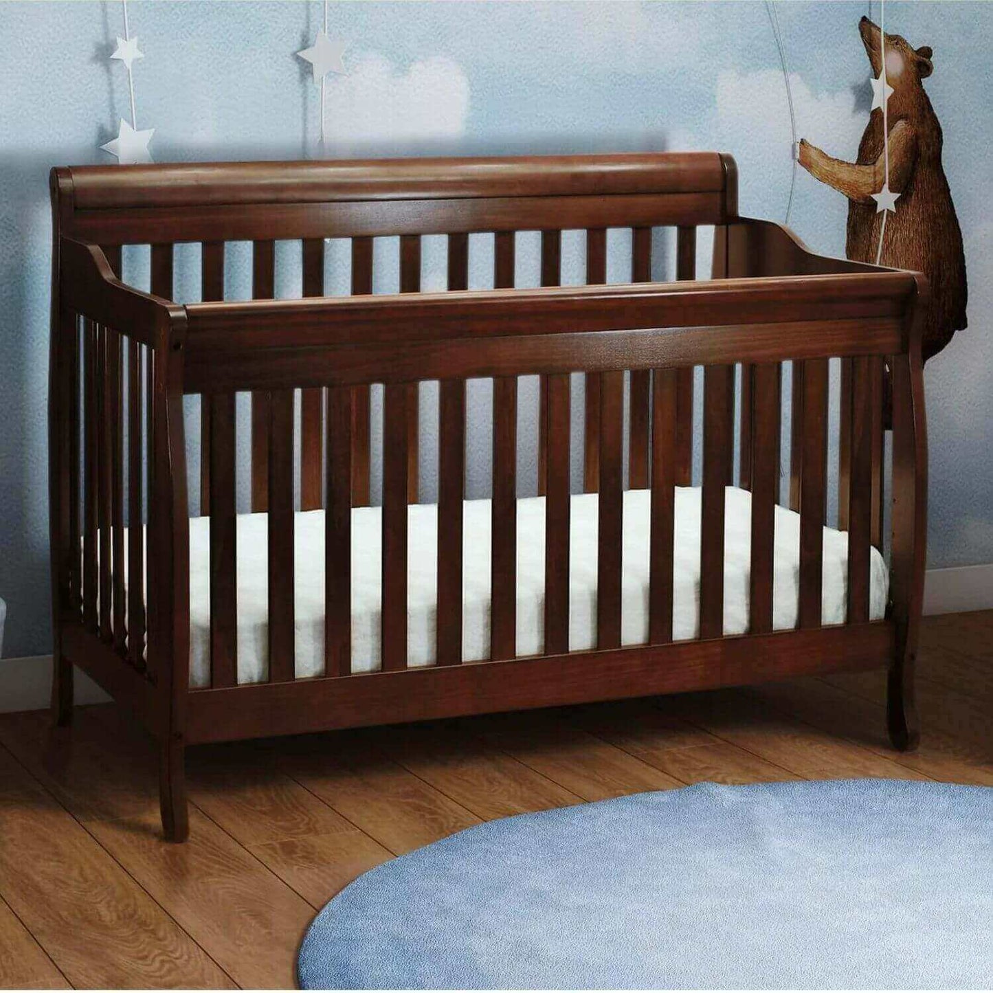 AFG Alice 4-in-1 Baby Crib with Guardrail Espresso