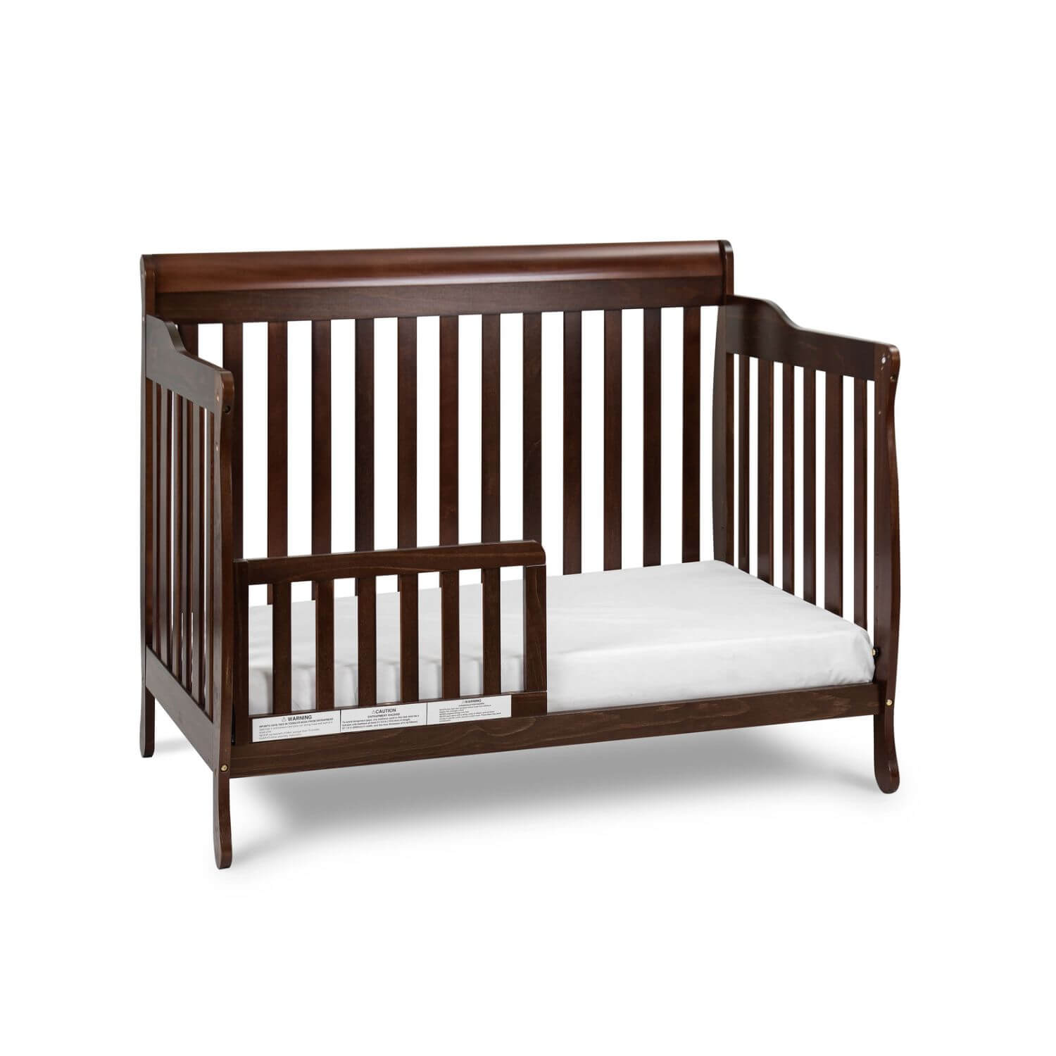 AFG Alice 4-in-1 Baby Crib with Guardrail Espresso