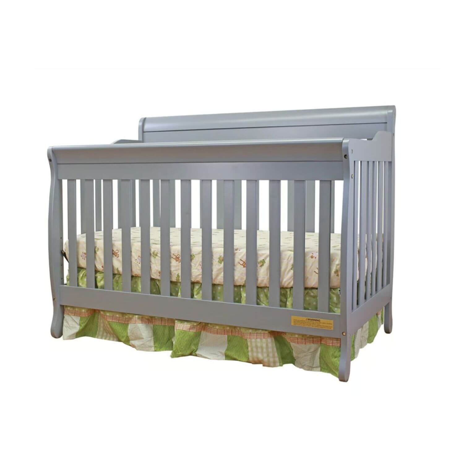 AFG Alice 4-in-1 Baby Crib with Guardrail Gray