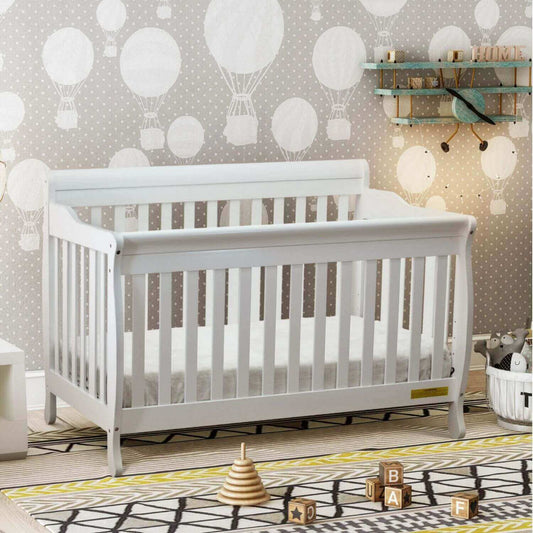 AFG Alice 4-in-1 Baby Crib with Guardrail White