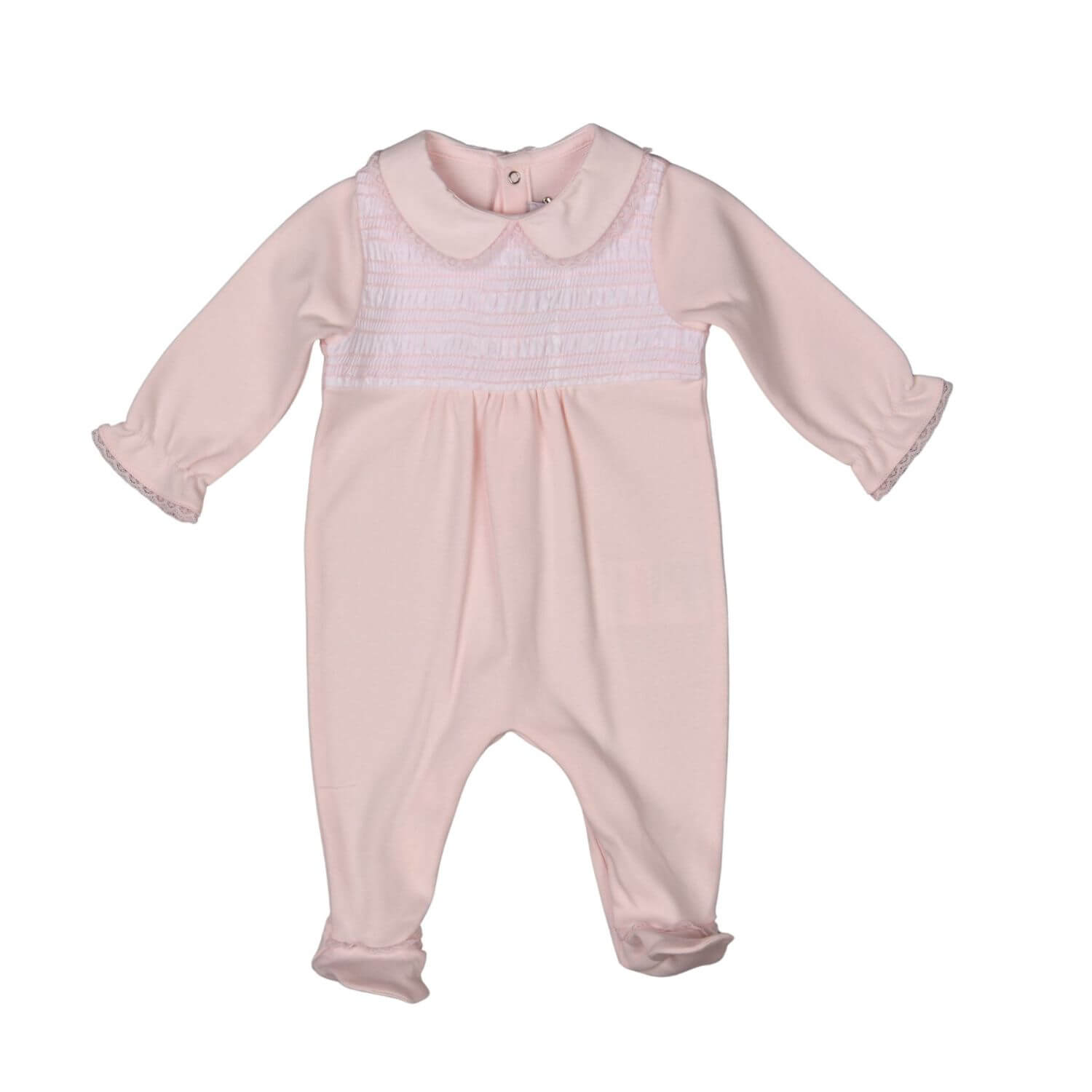 ALICE | Girls Embroidered Pink Organic Cotton Babygrow