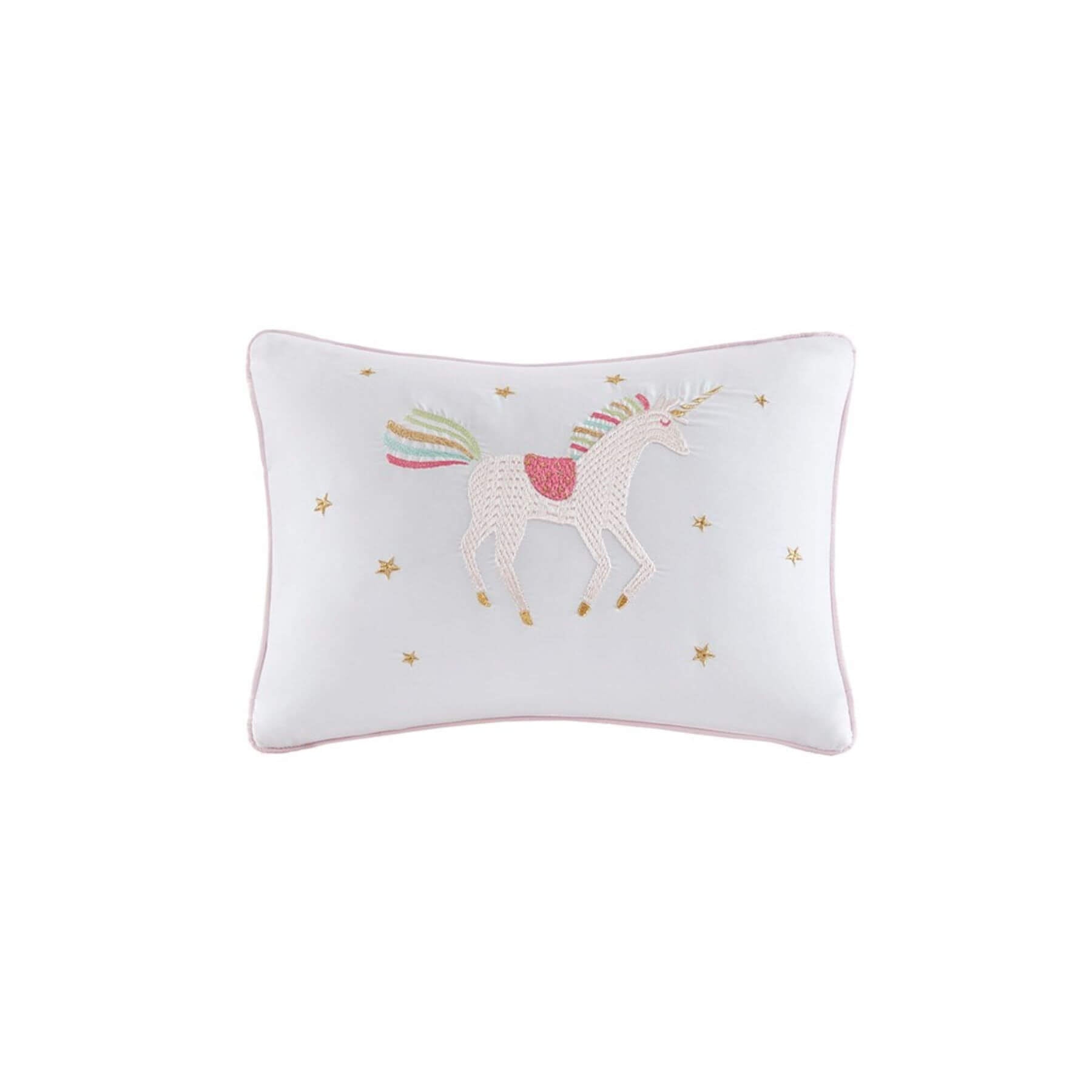 Alicia Rainbow and Metallic Stars Decorative Pillow