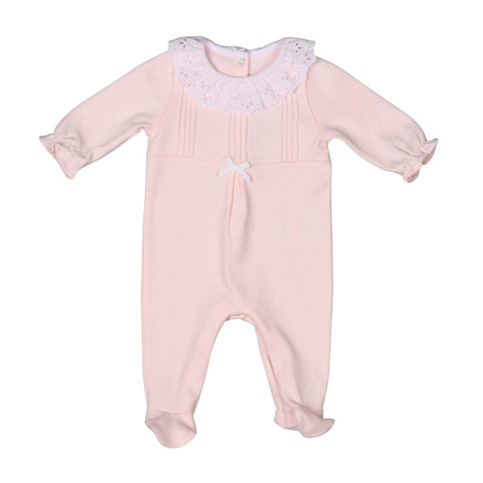 ALINE | Girls Pink Organic Cotton Babygrow