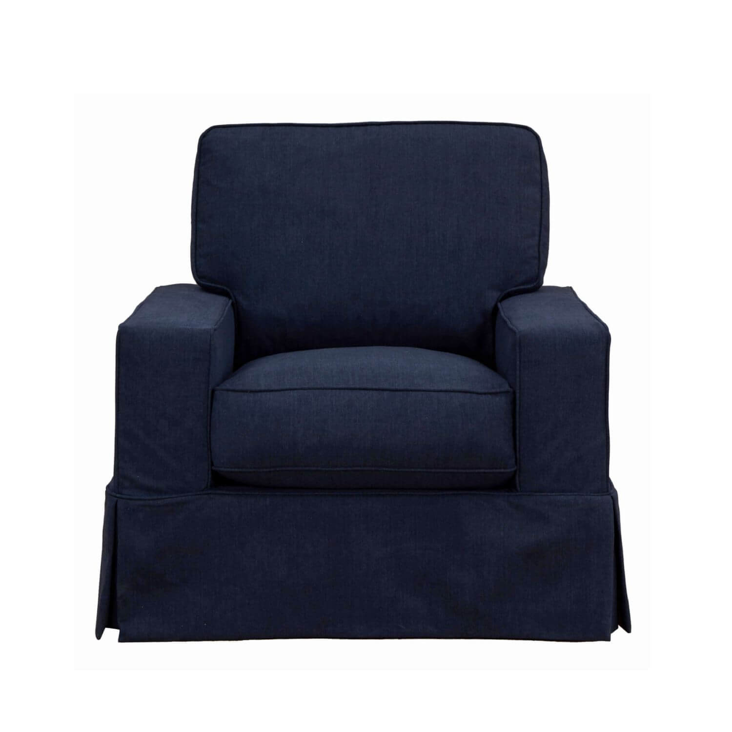 Sunset Trading Americana Slipcovered Chair | Navy Blue Performance Fabric