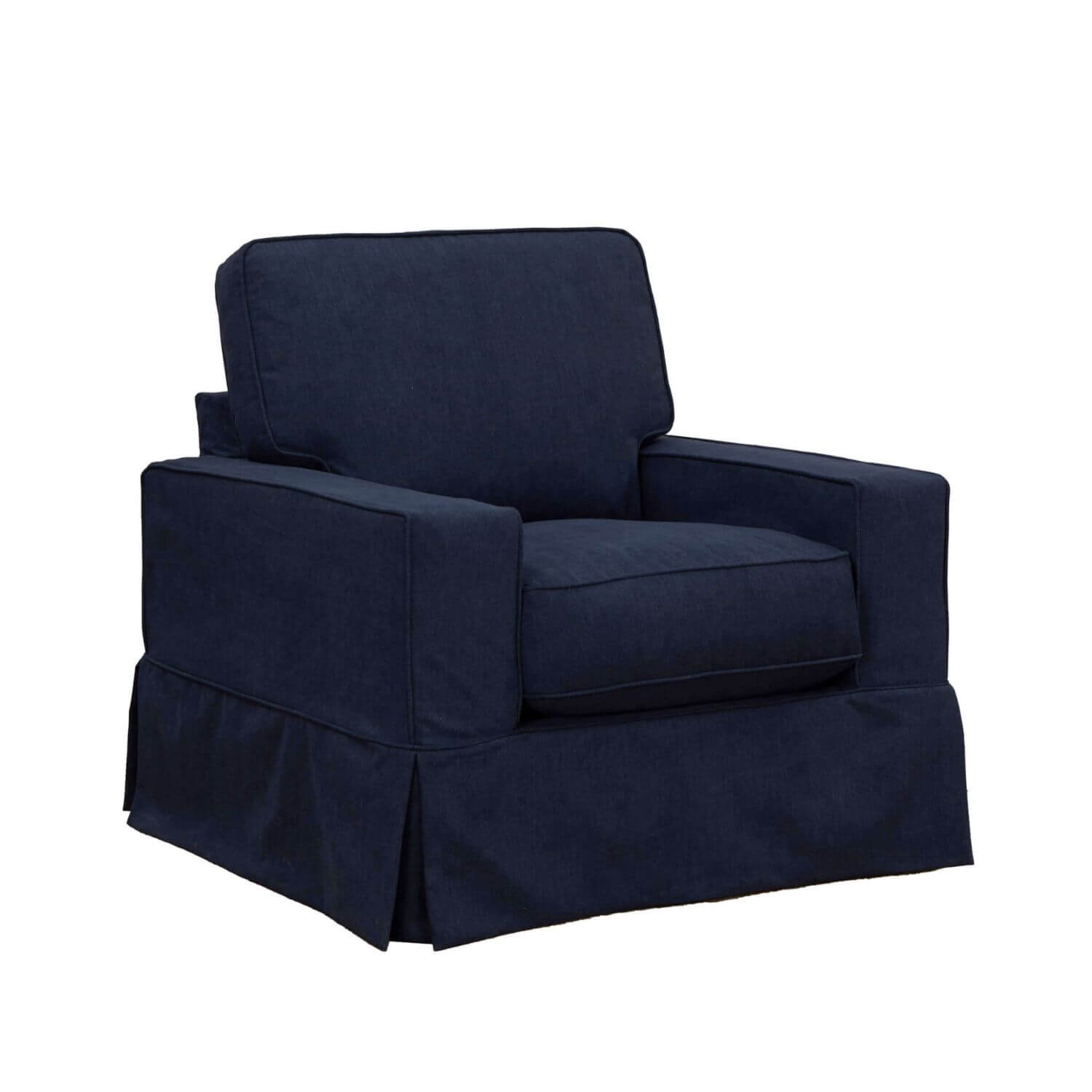 Sunset Trading Americana Slipcovered Chair | Navy Blue Performance Fabric