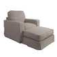 Sunset Trading Americana Slipcovered Chair & Ottoman Set | Light Gray Performance Fabric